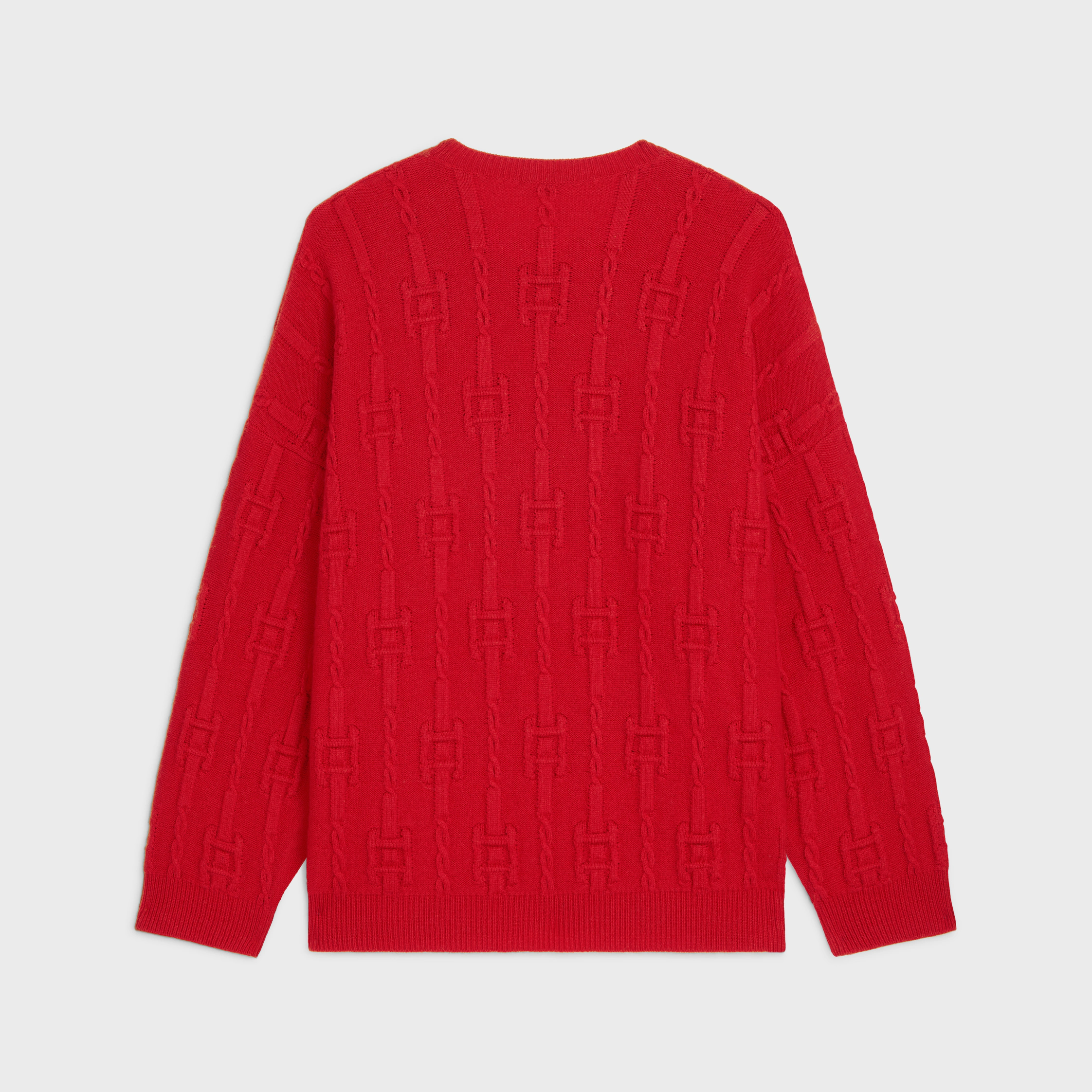 tröja med runda hals i kedjeknäppning cashmere