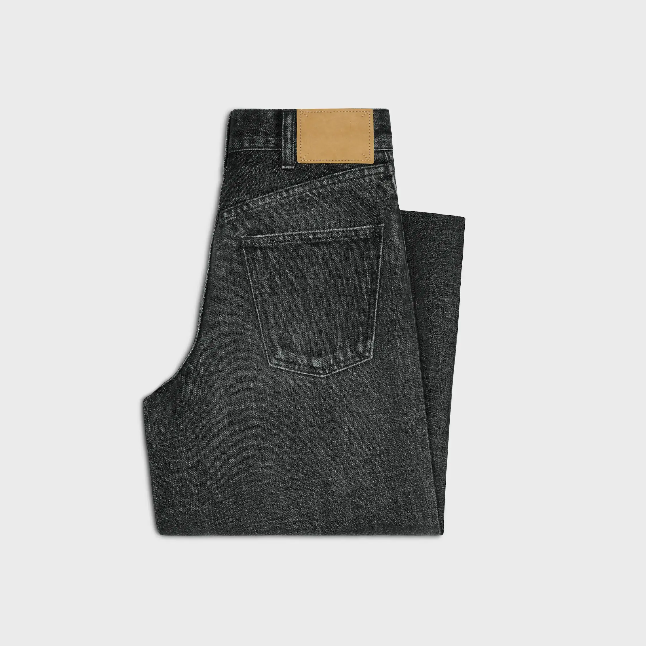 flared surfjeans i svart isvaskad denim