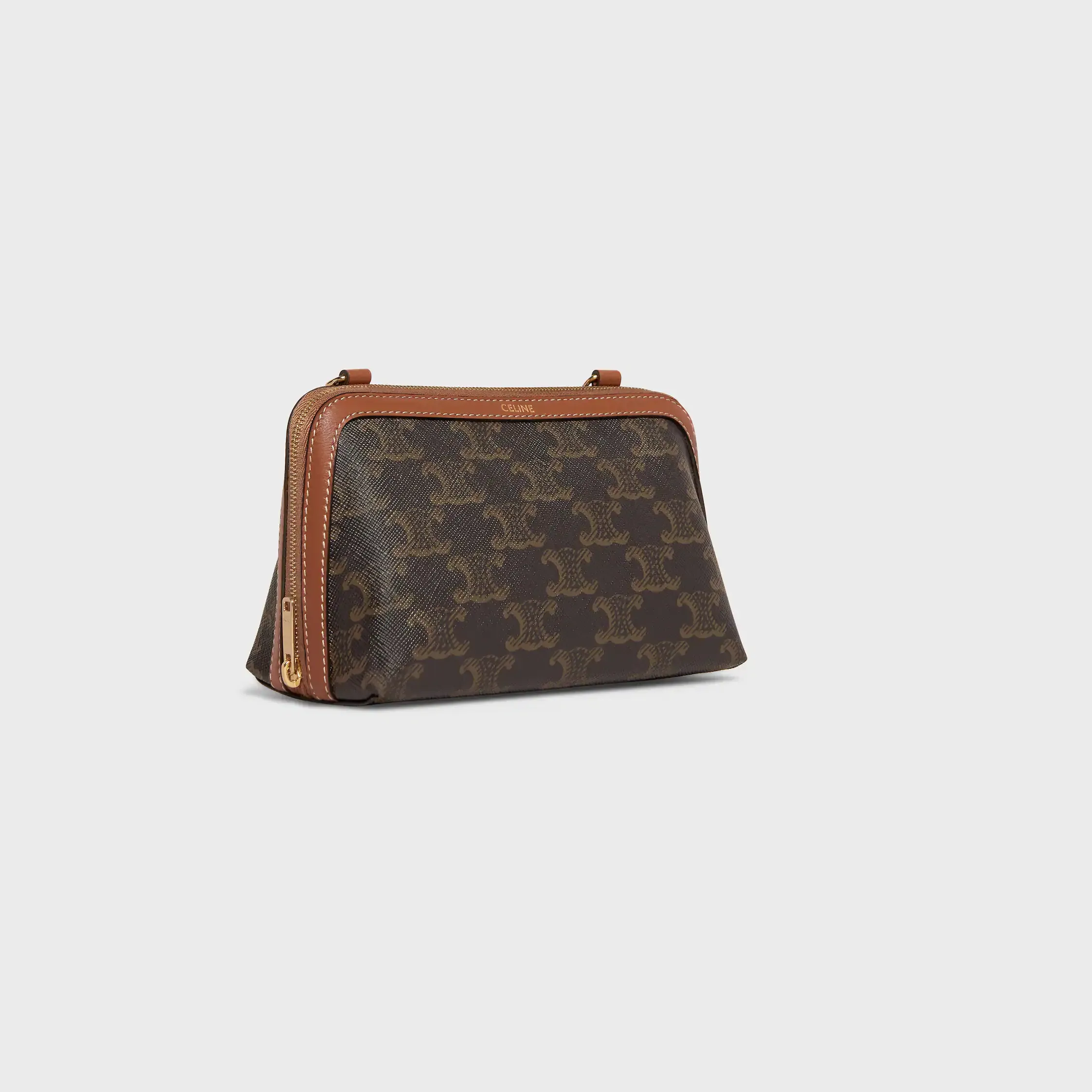 Clutch på kedja IN Triomphe tyg och lambskin